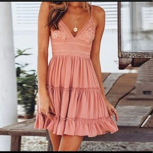 Womens V-Neck lace skater Dress